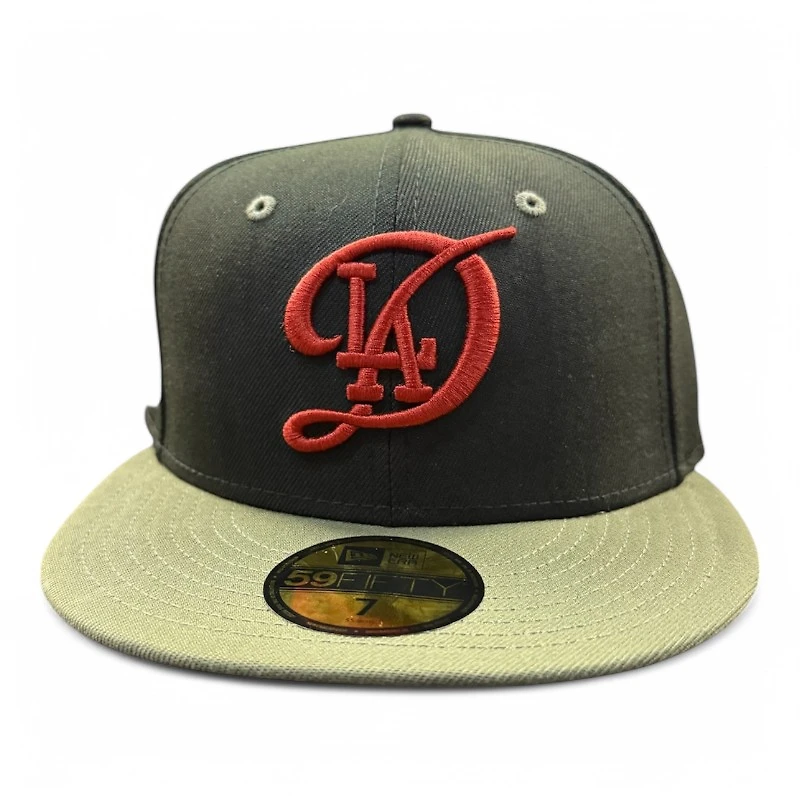 Los Angeles Dodgers Black and Olive 2024 WS Patch Gray UV New Era 59FIFTY Fitted Hat