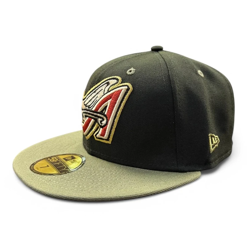 Los Angeles Angels Black and Olive 50th Anni Patch Gray UV New Era 59FIFTY Fitted Hat