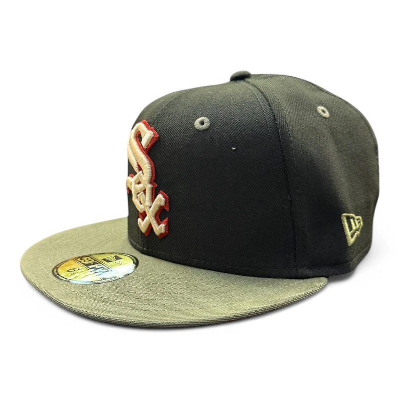 Chicago White Sox Black and Olive 2005 WC Patch Gray UV New Era 59FIFTY Fitted Hat