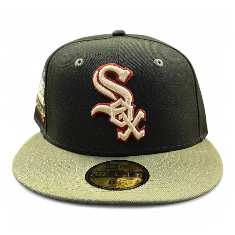 Chicago White Sox Black and Olive 2005 WC Patch Gray UV New Era 59FIFTY Fitted Hat