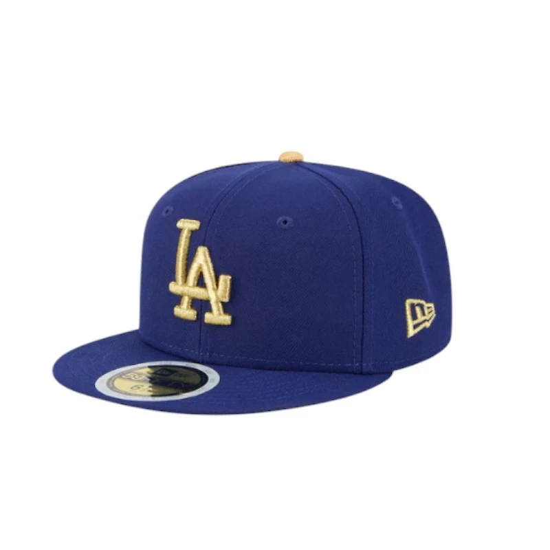 Kids Los Angeles Dodgers Royal Blue 2025 Gold Collection New Era 59FIFTY Fitted Hat