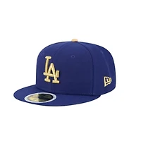 Kids Los Angeles Dodgers Royal Blue 2025 Gold Collection New Era 59FIFTY Fitted Hat