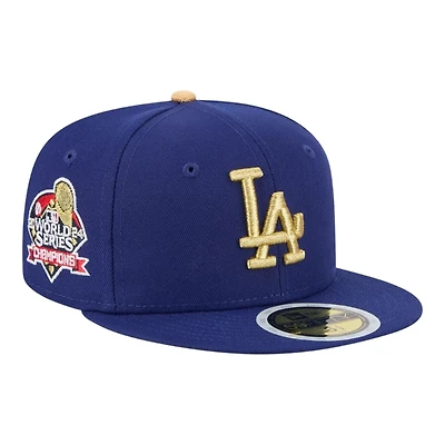 Kids Los Angeles Dodgers Royal Blue 2025 Gold Collection New Era 59FIFTY Fitted Hat