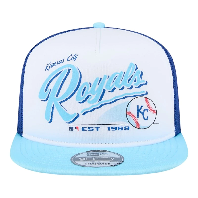 Kansas City Royals Retro Script New Era 9FIFTY A-Frame Snapback Hat
