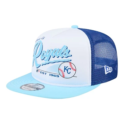 Kansas City Royals Retro Script New Era 9FIFTY A-Frame Snapback Hat