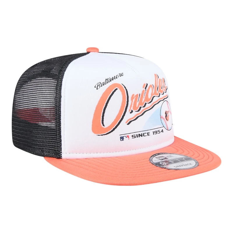 Baltimore Orioles Retro Script New Era 9FIFTY A-Frame Snapback Hat