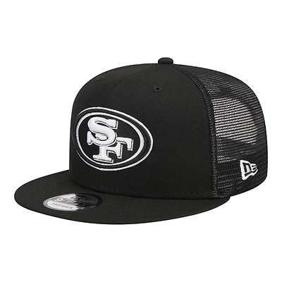 San Francisco 49ers Black and White Trucker New Era 9FIFTY Snapback Hat
