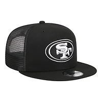 San Francisco 49ers Black and White Trucker New Era 9FIFTY Snapback Hat