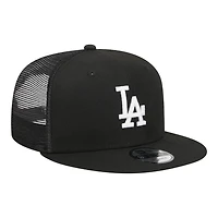 Los Angeles Dodgers Black and White Trucker New Era 9FIFTY Snapback Hat