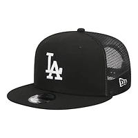 Los Angeles Dodgers Black and White Trucker New Era 9FIFTY Snapback Hat