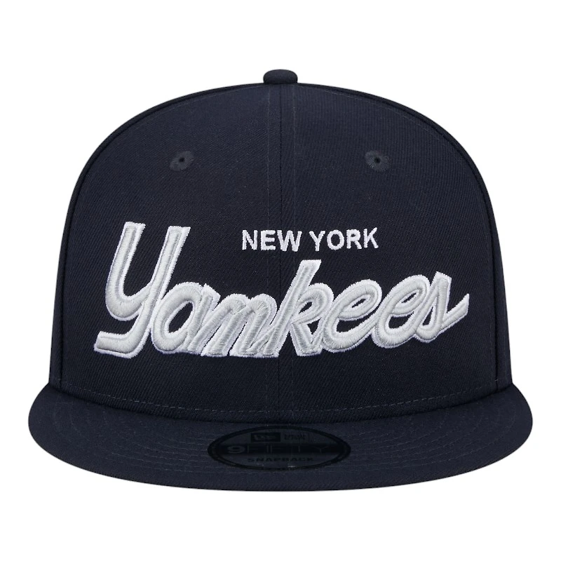 New York Yankees Navy Script Wordmark New Era 9FIFTY Snapback Hat