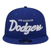 Los Angeles Dodgers Royal Script Wordmark New Era 9FIFTY Snapback Hat
