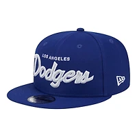 Los Angeles Dodgers Royal Script Wordmark New Era 9FIFTY Snapback Hat