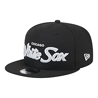 Chicago White Sox Black Script Wordmark New Era 9FIFTY Snapback Hat