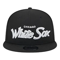 Chicago White Sox Black Script Wordmark New Era 9FIFTY Snapback Hat