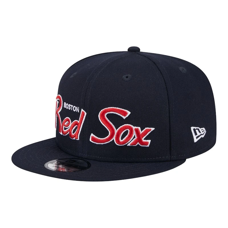 Boston Red Sox Navy Script Wordmark New Era 9FIFTY Snapback Hat