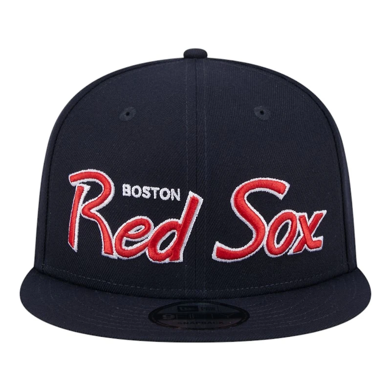 Boston Red Sox Navy Script Wordmark New Era 9FIFTY Snapback Hat