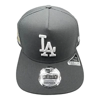 Los Angeles Dodgers Graphite 2024 WS Champions Patch New Era 9FIFTY A-Frame Snapback Hat