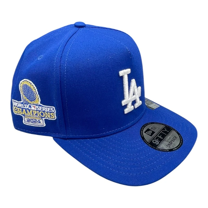 Los Angeles Dodgers Royal 2024 WS Champions Patch New Era 9FIFTY A-Frame Snapback Hat