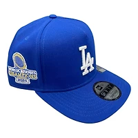 Los Angeles Dodgers Royal 2024 WS Champions Patch New Era 9FIFTY A-Frame Snapback Hat