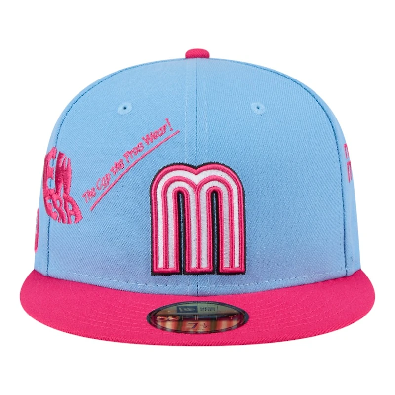 Mexico Blue and Pink Anniversary New Era 59FIFTY Fitted Hat