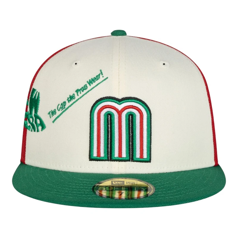Mexico Cream Green and Red Anniversary New Era 59FIFTY Fitted Hat