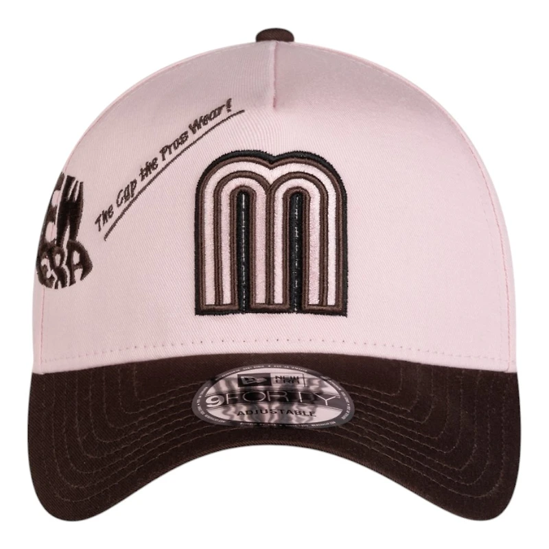 Mexico Pink and Brown Anniversary New Era 9FORTY A-Frame Snapback Hat