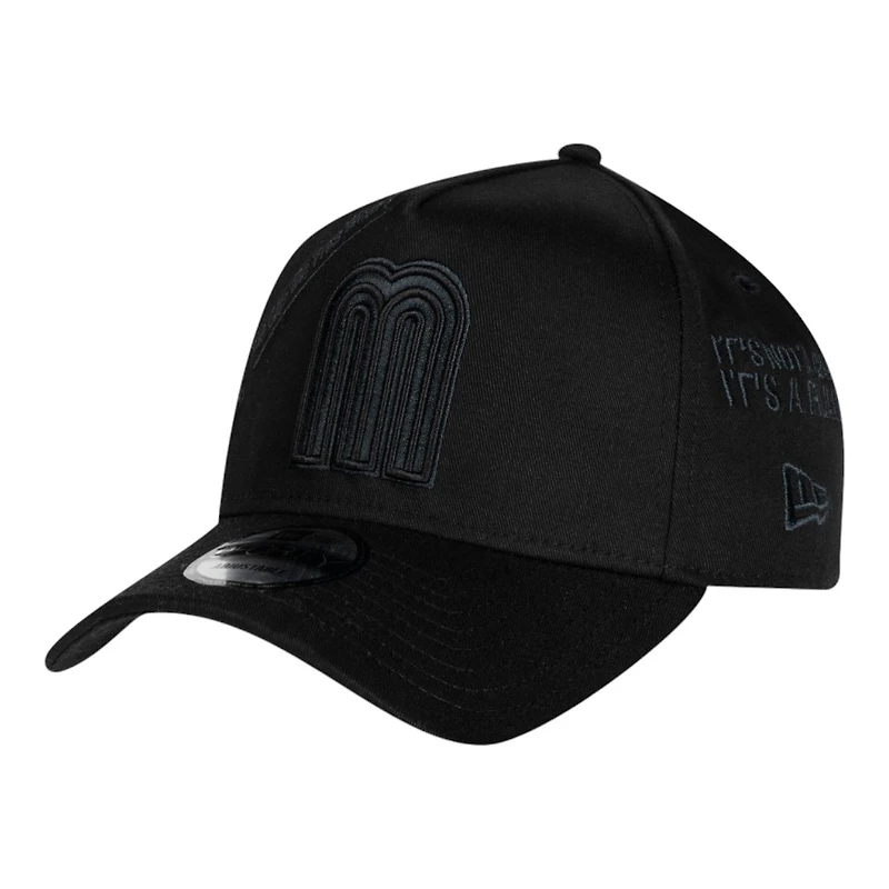 Mexico Black on Black Anniversary New Era 9FORTY A-Frame Snapback Hat