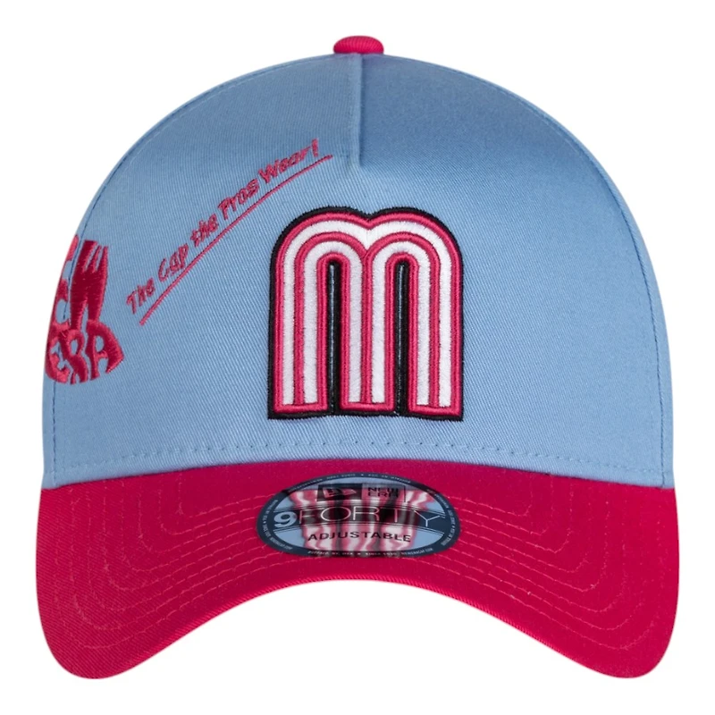 Mexico Blue and Pink Anniversary New Era 9FORTY A-Frame Snapback Hat