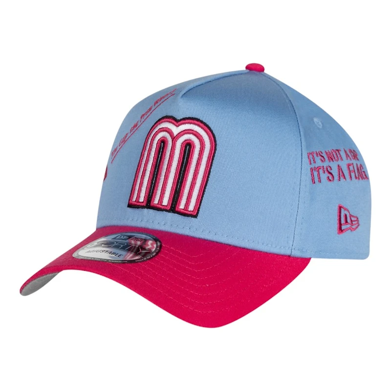 Mexico Blue and Pink Anniversary New Era 9FORTY A-Frame Snapback Hat