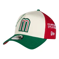 Mexico Cream Green and Red Anniversary New Era 9FORTY A-Frame Snapback Hat