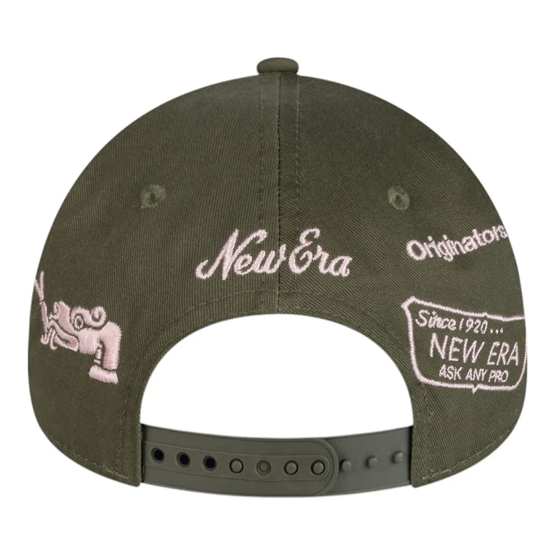 Mexico Pink on Olive Anniversary New Era 9FORTY A-Frame Snapback Hat