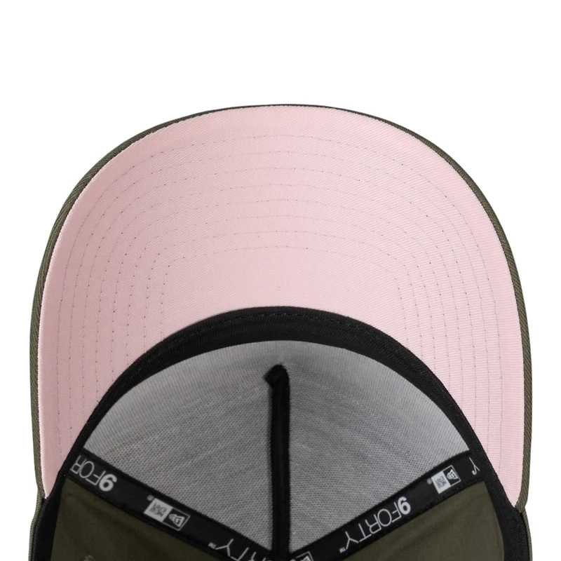 Mexico Pink on Olive Anniversary New Era 9FORTY A-Frame Snapback Hat