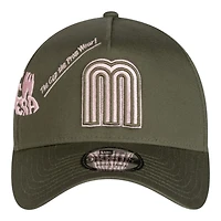 Mexico Pink on Olive Anniversary New Era 9FORTY A-Frame Snapback Hat