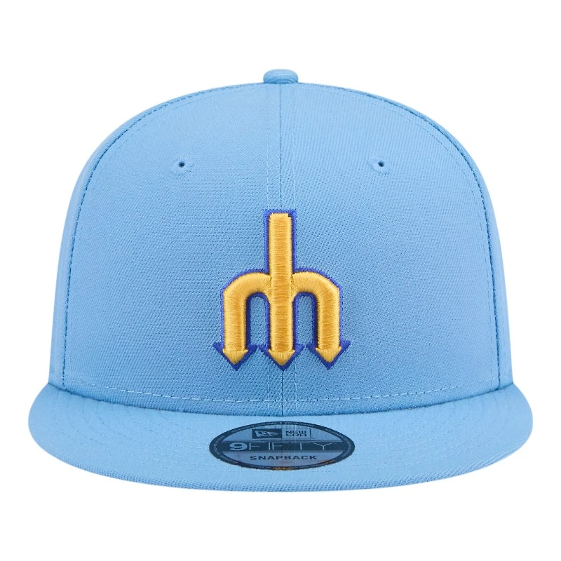 Seattle Mariners Sky Blue Cooperstown Trident Logo New Era 9FIFTY Snapback Hat