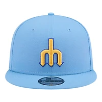 Seattle Mariners Sky Blue Cooperstown Trident Logo New Era 9FIFTY Snapback Hat