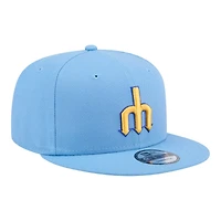 Seattle Mariners Sky Blue Cooperstown Trident Logo New Era 9FIFTY Snapback Hat