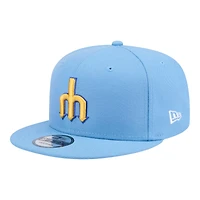 Seattle Mariners Sky Blue Cooperstown Trident Logo New Era 9FIFTY Snapback Hat
