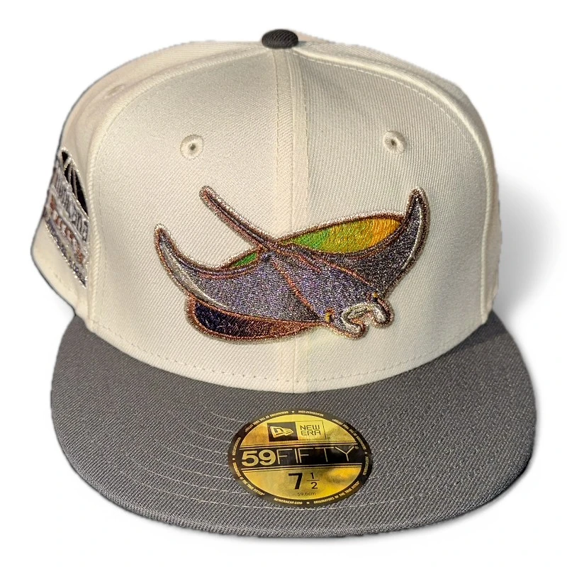 Tampa Bay Rays Chrome and Graphite Tropicana Field Patch Pink UV New Era 59FIFTY Fitted Hat