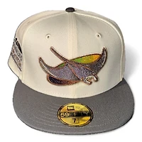 Tampa Bay Rays Chrome and Graphite Tropicana Field Patch Pink UV New Era 59FIFTY Fitted Hat