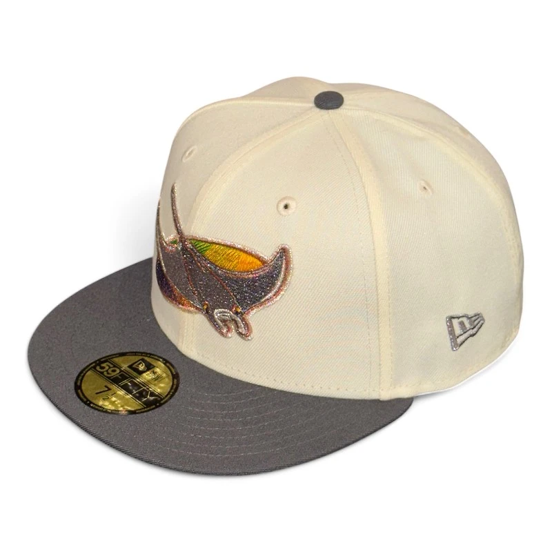 Tampa Bay Rays Chrome and Graphite Tropicana Field Patch Pink UV New Era 59FIFTY Fitted Hat