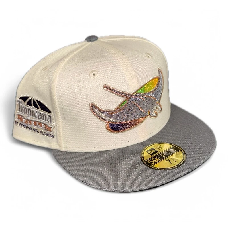 Tampa Bay Rays Chrome and Graphite Tropicana Field Patch Pink UV New Era 59FIFTY Fitted Hat