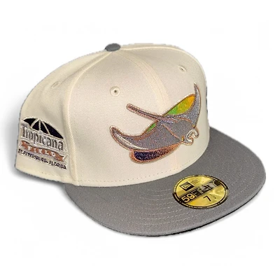 Tampa Bay Rays Chrome and Graphite Tropicana Field Patch Pink UV New Era 59FIFTY Fitted Hat