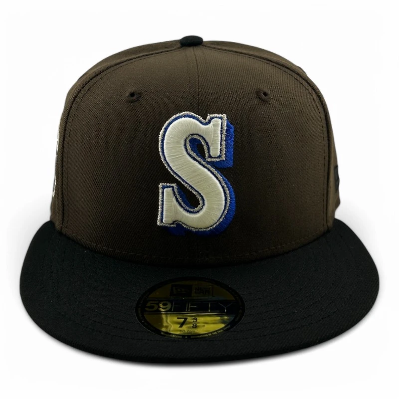 Seattle Mariners Walnut and Black 35 Years Patch Gray UV New Era 59FIFTY Fitted Hat