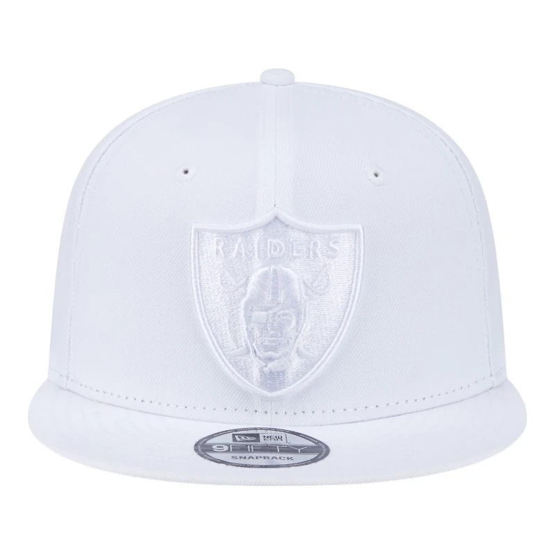 Las Vegas Raiders White on White New Era 9FIFTY Snapback Hat