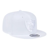 Las Vegas Raiders White on White New Era 9FIFTY Snapback Hat