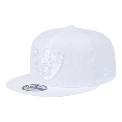 Las Vegas Raiders White on White New Era 9FIFTY Snapback Hat