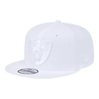 Las Vegas Raiders White on White New Era 9FIFTY Snapback Hat