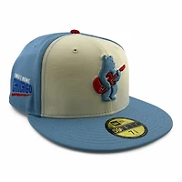 Chicago Cubs Cream and Light Blue Rock Bear Alternate Pennant Patch Red UV New Era 59FIFTY Fitted Hat