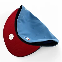 Chicago Cubs Cream and Light Blue Rock Bear Alternate Pennant Patch Red UV New Era 59FIFTY Fitted Hat